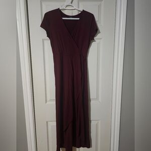 Elegant Burgundy Wrap Dress